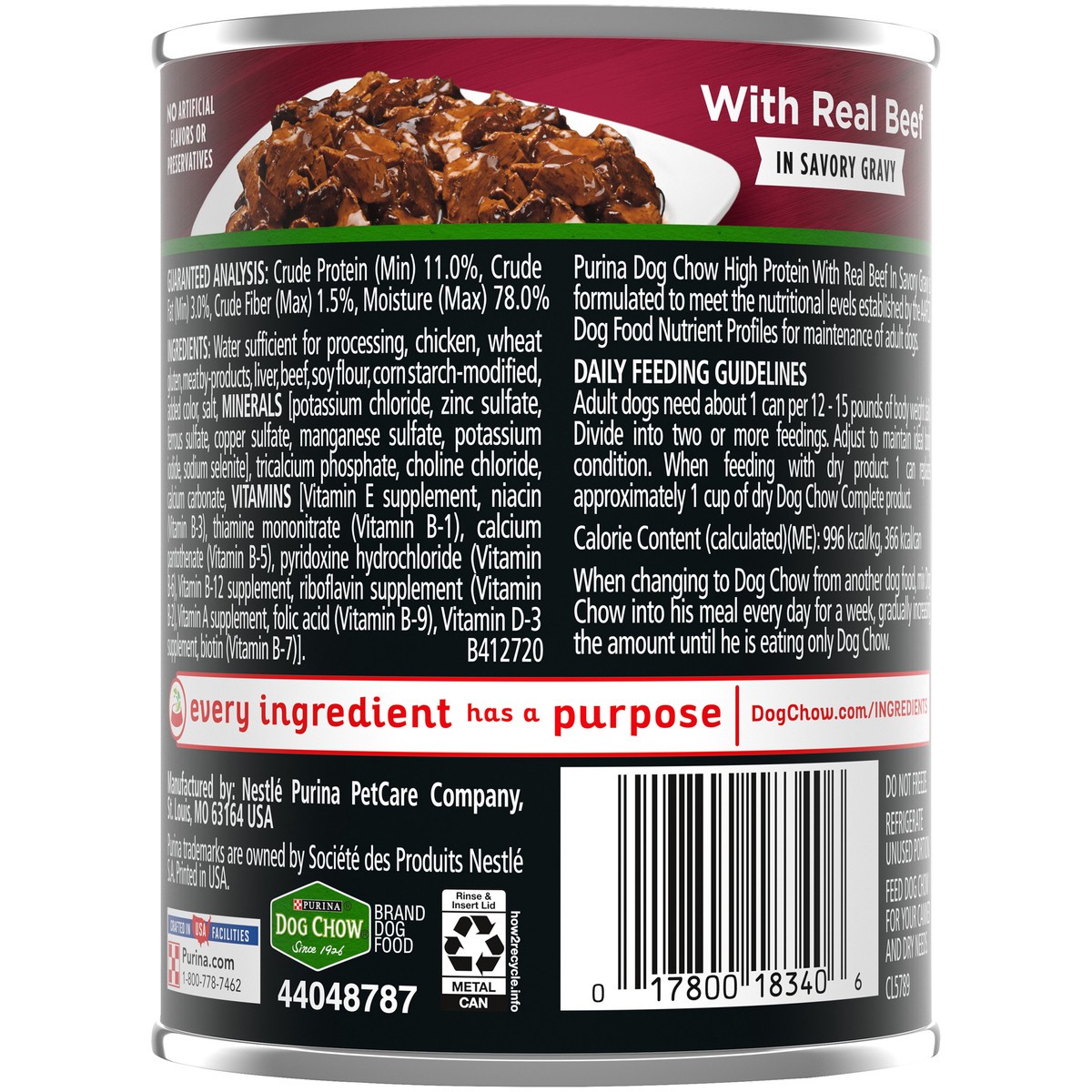 slide 14 of 14, Dog Chow Purina Dog Chow High Protein Gravy Wet Dog Food, High Protein With Real Beef, 13 oz