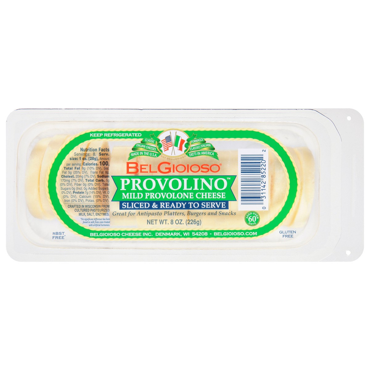 slide 1 of 9, BelGioioso Provolone Log, 8 oz