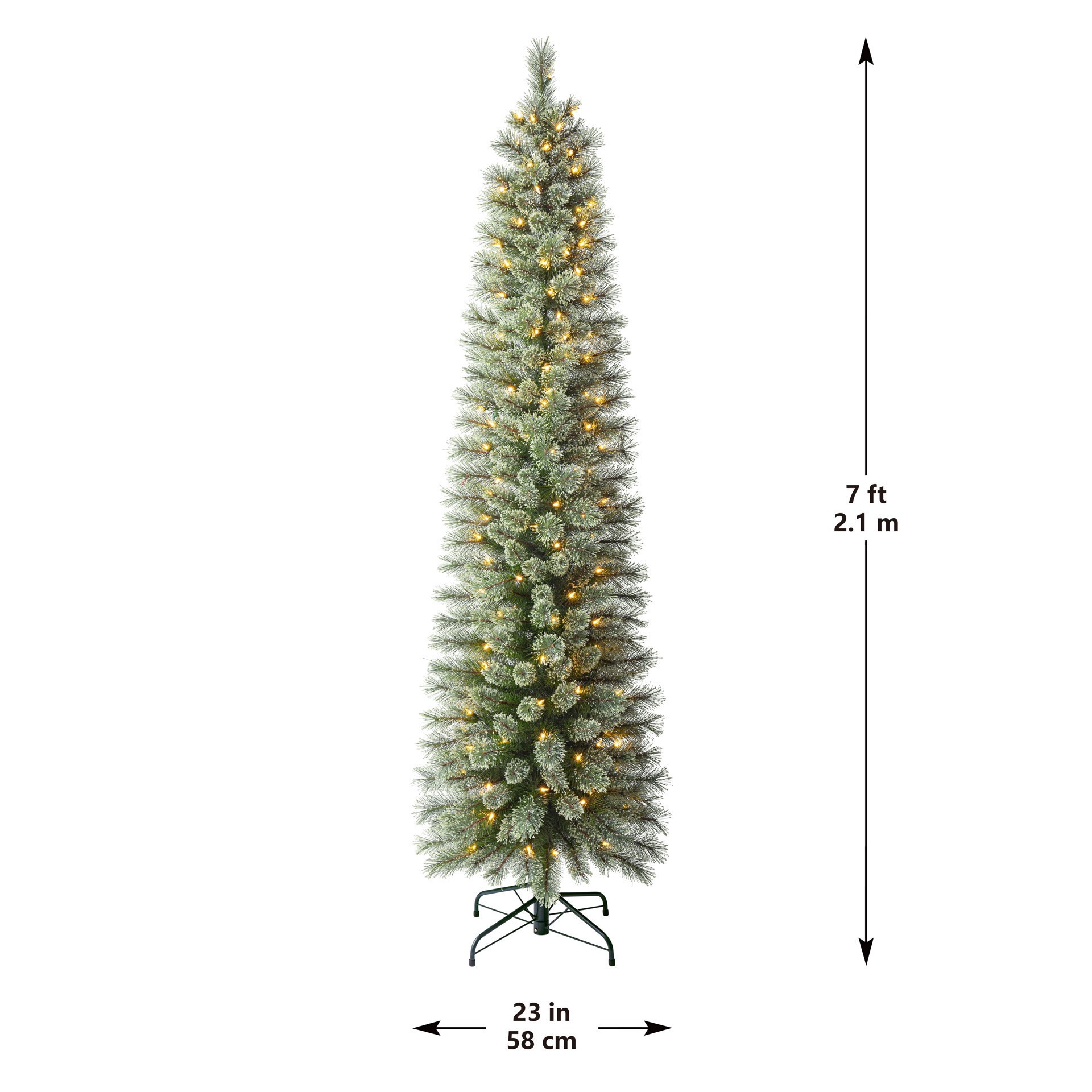 slide 2 of 9, 7ft. Pre-Lit Cashmere Pencil Artificial Christmas Tree, Warm White Led Lights By Ashland, 7 ft