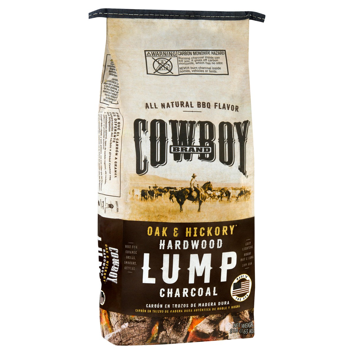 slide 2 of 8, Cowboy Charcoal Lump, 8 lb