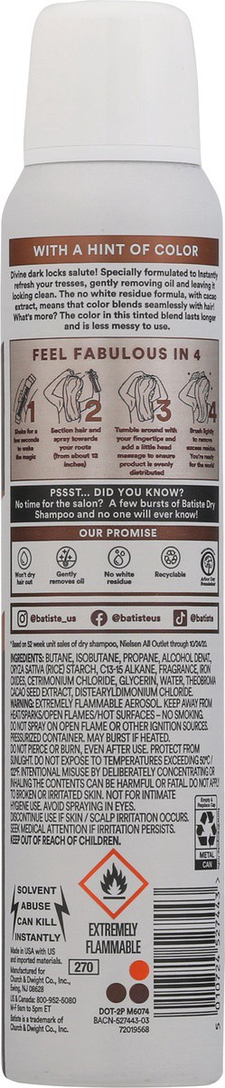 slide 2 of 9, Batiste Divine Dark Dry Shampoo Plus With A Hint Of Colour, 6.73 fl oz