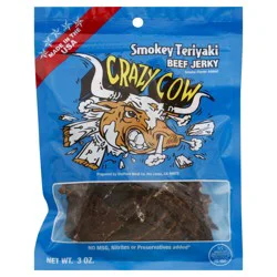Crazy Cow Smokey Teriyaki Beef Jerky 3 Oz