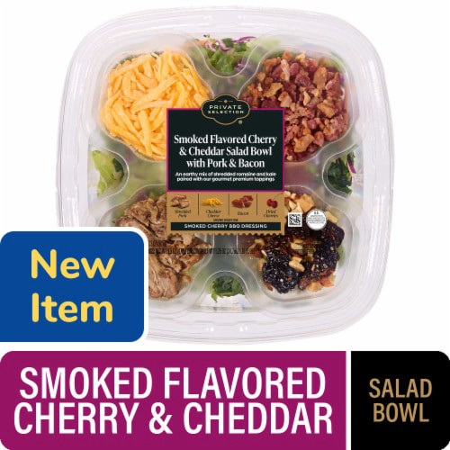 slide 1 of 1, Kroger Private Selection® Smoked Flavored Cherry and Cheddar Salad Bowl with Pork and Bacon, 7.3 oz
