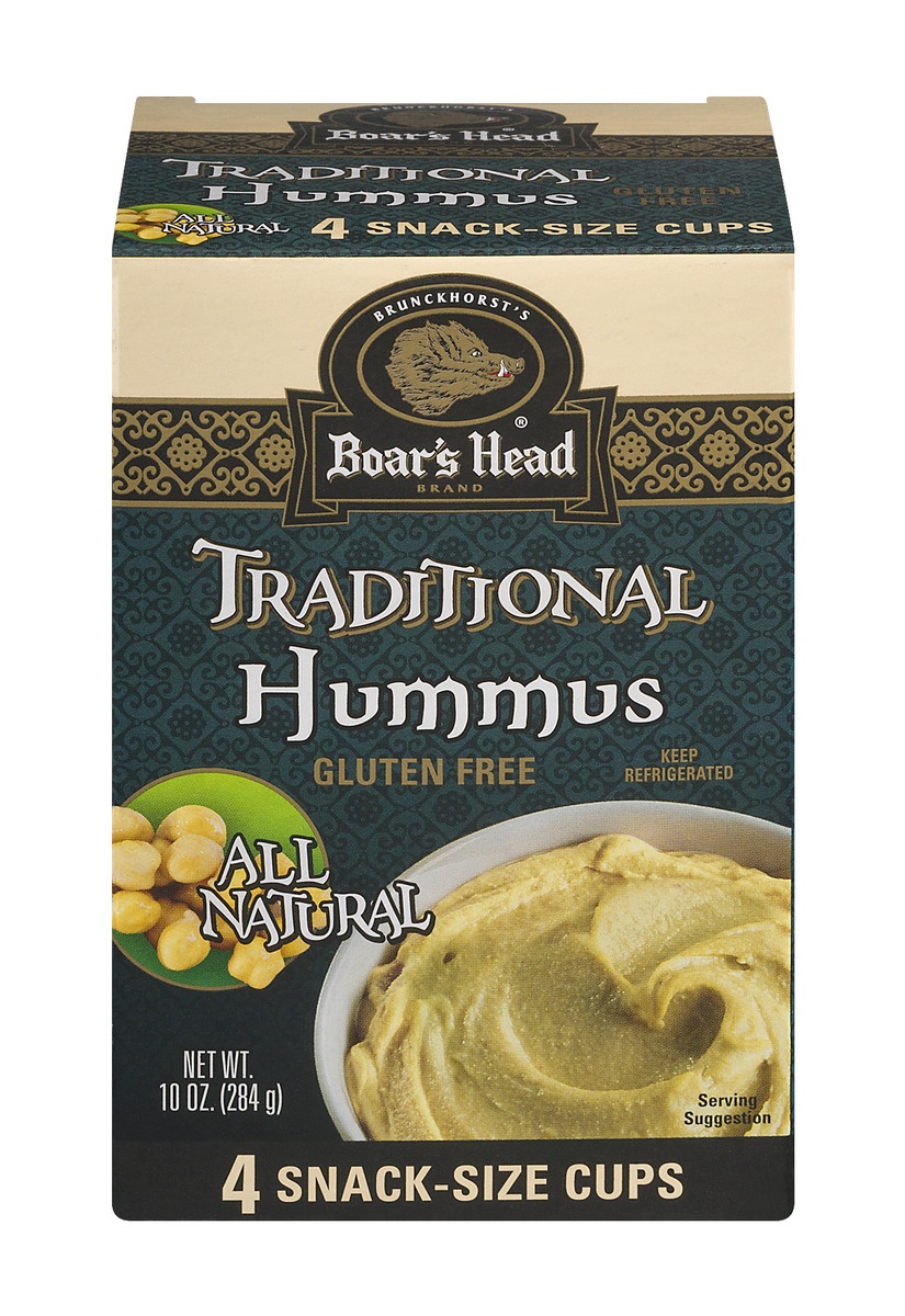 slide 1 of 9, Boar's Head Hummus Traditional Single Serve, 4 ct