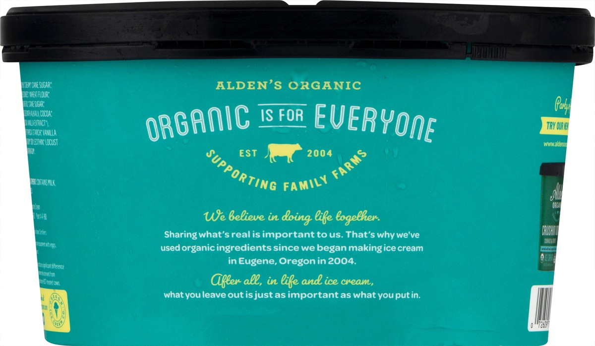 slide 5 of 9, Aldens Organic Organic Cookies & Cream Ice Cream, 48 fl oz