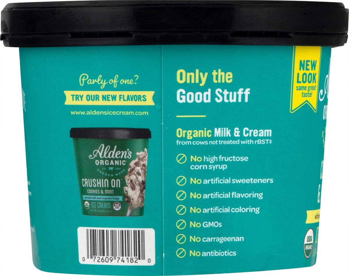 slide 7 of 9, Aldens Organic Organic Cookies & Cream Ice Cream, 48 fl oz