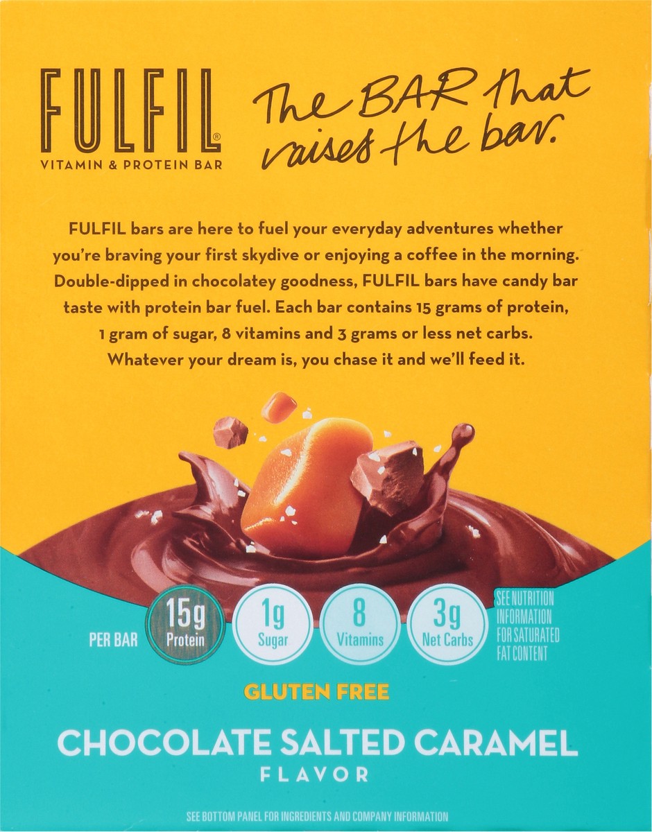 slide 11 of 13, FULFIL Chocolate Salted Caramel Flavored Protein Bars, 1.41 oz (4 Count), 4 ct