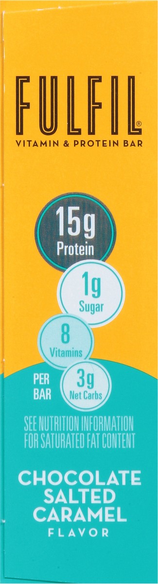 slide 9 of 13, FULFIL Chocolate Salted Caramel Flavored Protein Bars, 1.41 oz (4 Count), 4 ct