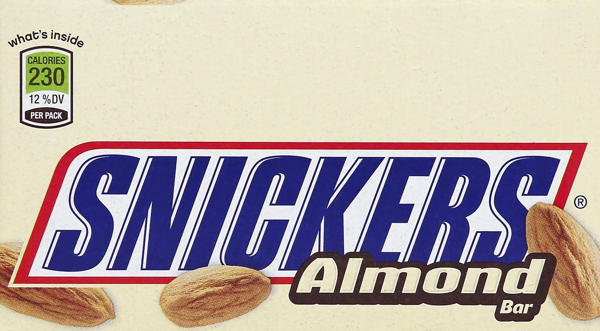 slide 2 of 6, Snickers Chocolate Candy Bars, Almond, Full Size, 1.76 oz, 24-count, 24 ct; 1.76 oz