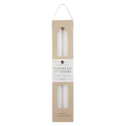 Northern Lights European Taper Candles - White