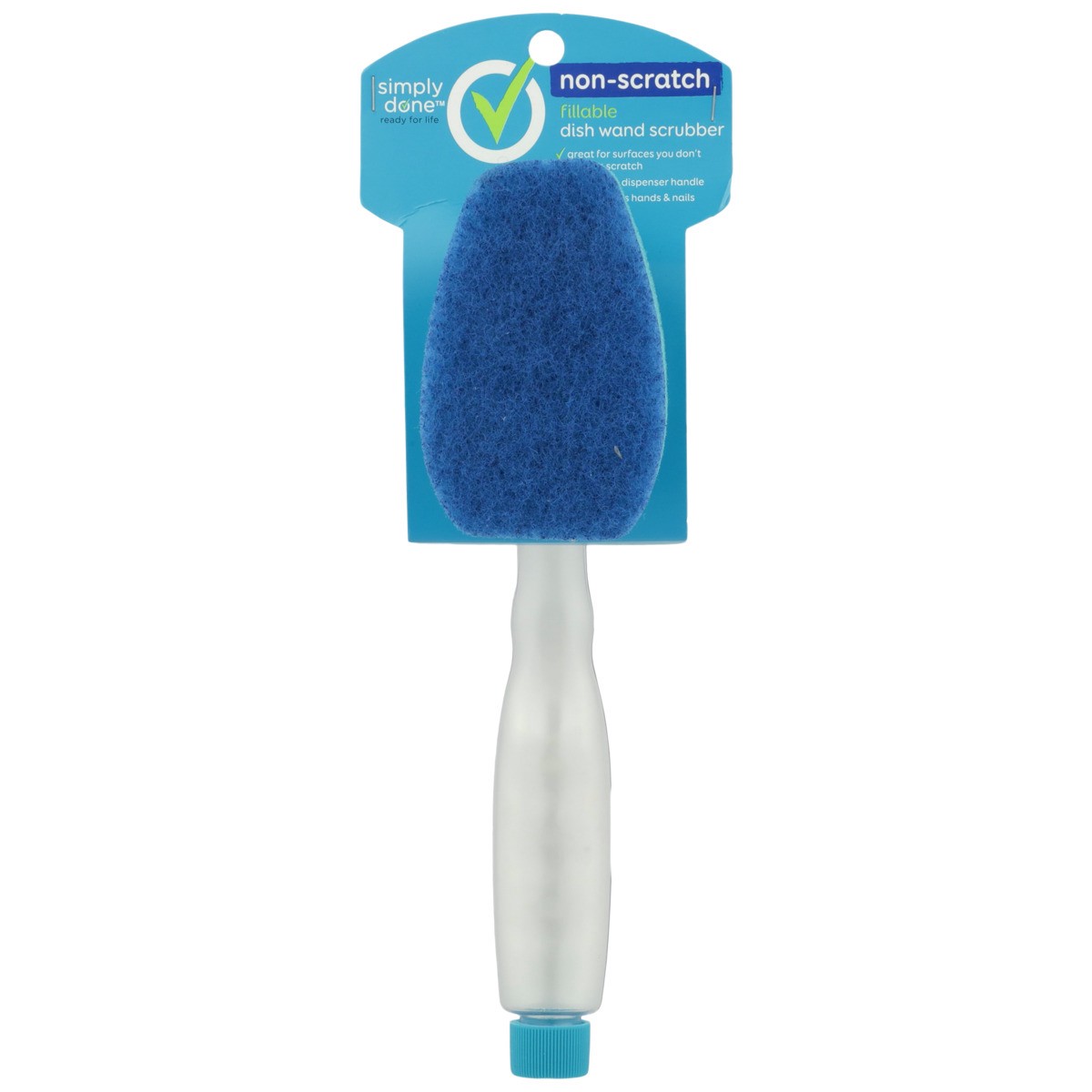 slide 7 of 8, Simply Done Non-Scratch Fillable Dish Wand Scrubber, 1 ct