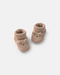 Carters Baby Bear Baby Booties - Tan Tan NB-3M