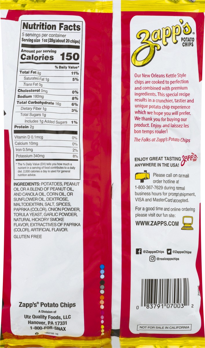 slide 10 of 10, Zapp's Crawtators New Orleans Kettle Style Spicy Cajun Crawtators Potato Chips 5 oz, 5 oz