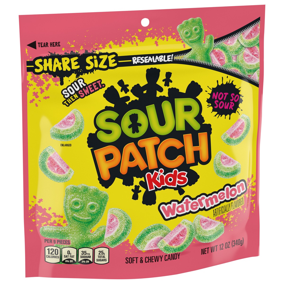 slide 2 of 9, SOUR PATCH KIDS Watermelon Soft & Chewy Candy, Share Size, 12 oz, 12 oz