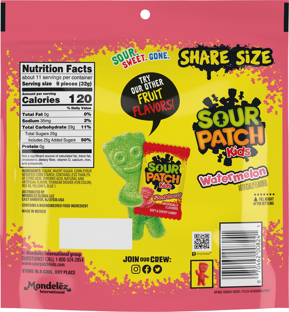 slide 6 of 9, SOUR PATCH KIDS Watermelon Soft & Chewy Candy, Share Size, 12 oz, 12 oz