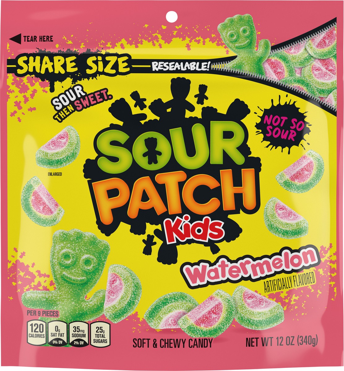 slide 3 of 9, SOUR PATCH KIDS Watermelon Soft & Chewy Candy, Share Size, 12 oz, 12 oz