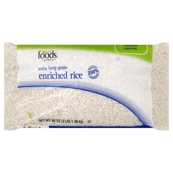 slide 1 of 1, Lowes Foods Long Grain White Rice, 48 oz