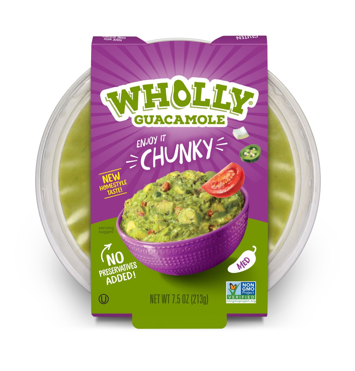 slide 1 of 9, Wholly Med Chunky Guacamole 7.5 oz, 7.5 oz