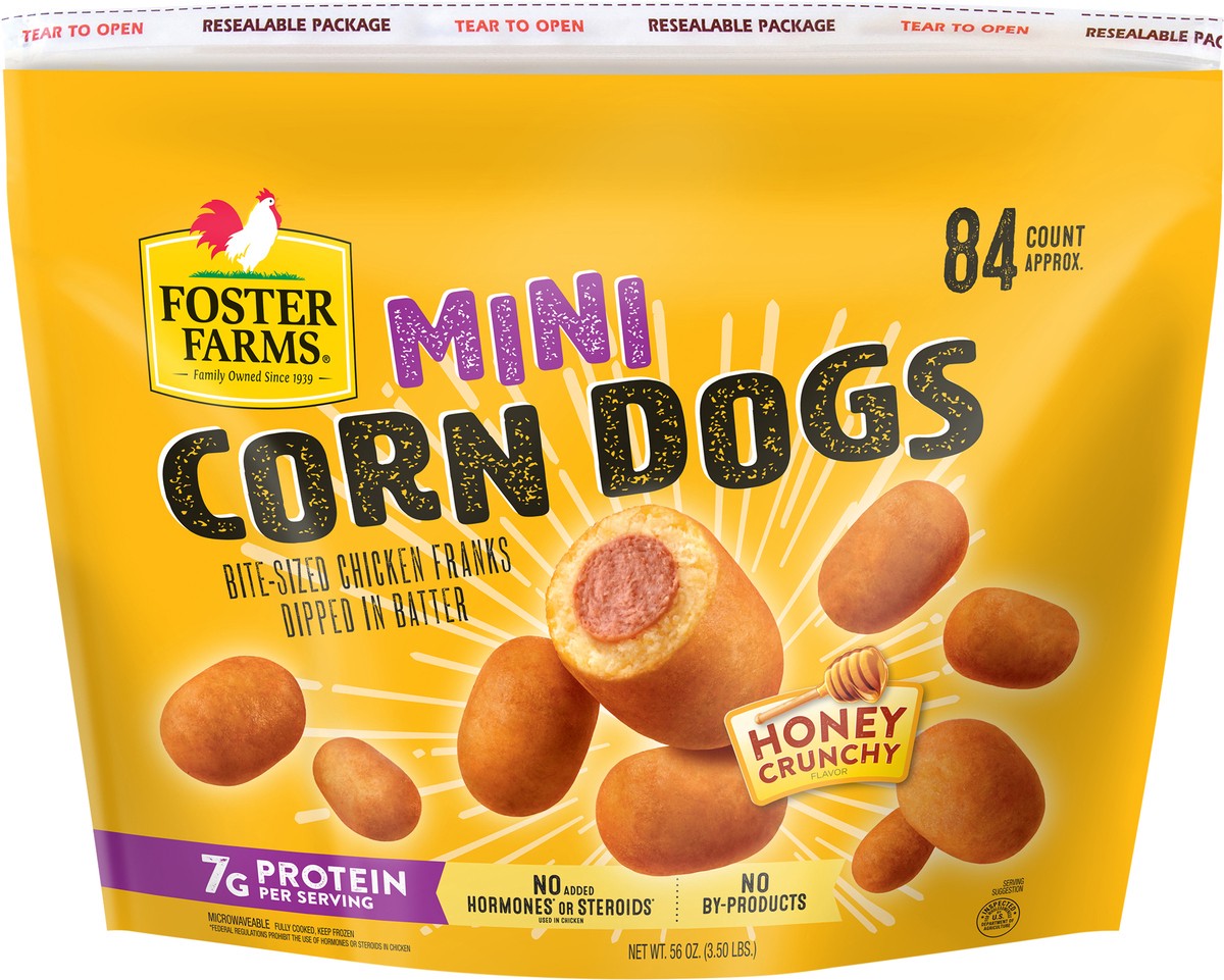 slide 1 of 2, Foster Farms Mini Honey Crunchy Corn Dogs 56 oz, 56 oz