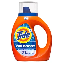 Tide Ultra Oxi Boost Liquid Laundry Detergent, 30 fl oz, 21 Loads, Advanced Stain Remover, Laundry Detergent Liquid with Extra Oxi Power