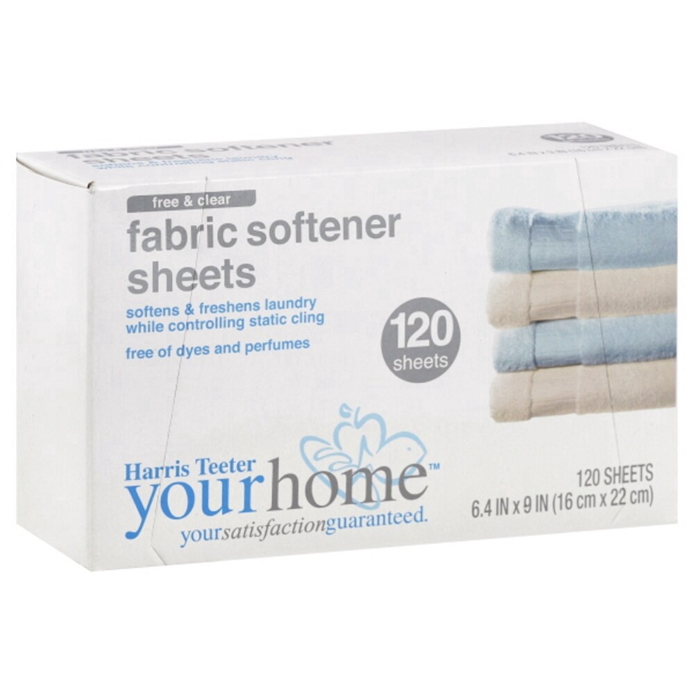 slide 2 of 3, Harris Teeter yourhome Fabric Softener Sheets - Free & Clear, 120 ct