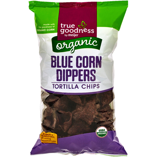 slide 1 of 1, True Goodness Organic Blue Corn Dippers Tortilla Chips, 10 oz