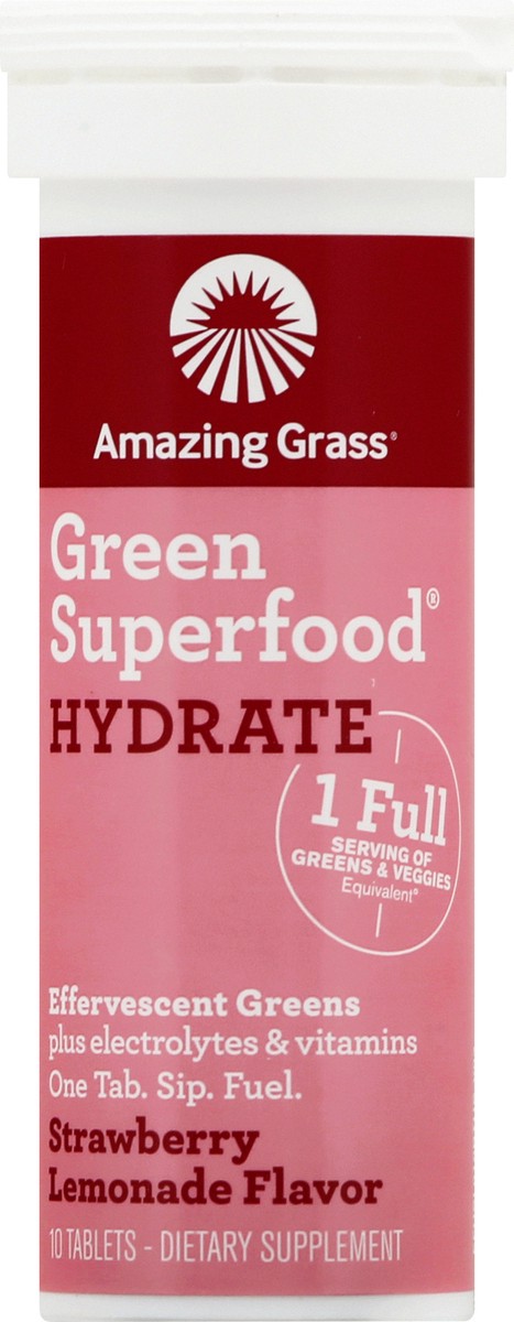 slide 6 of 9, Amazing Grass Strwbry Lmnade Effervescent Hydrate, 10 ct