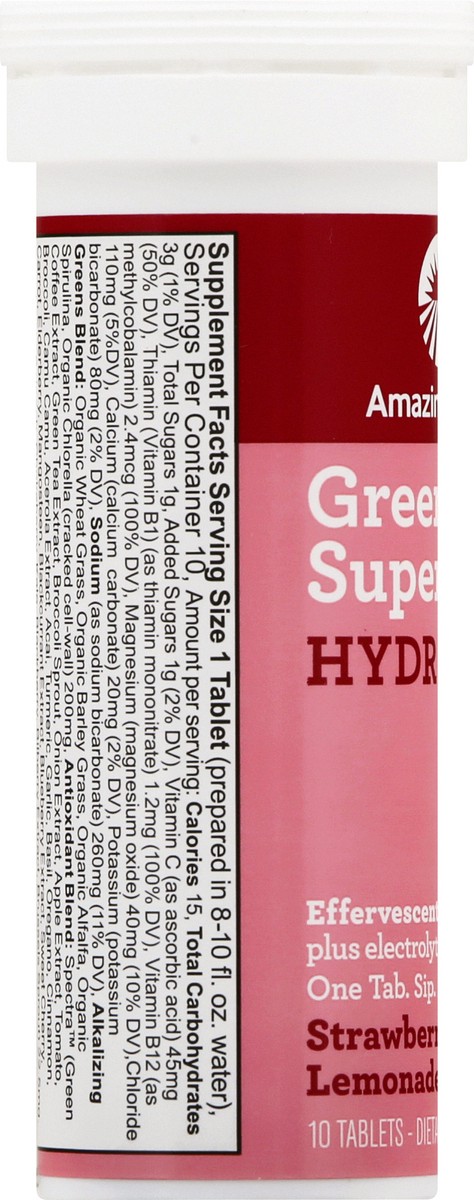 slide 7 of 9, Amazing Grass Strwbry Lmnade Effervescent Hydrate, 10 ct