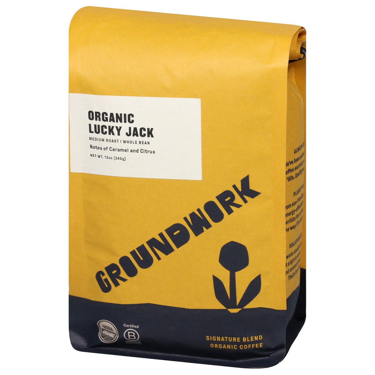 slide 7 of 9, Groundwork Medium Roast Whole Bean Organic Lucky Jack Coffee - 12 oz, 12 oz