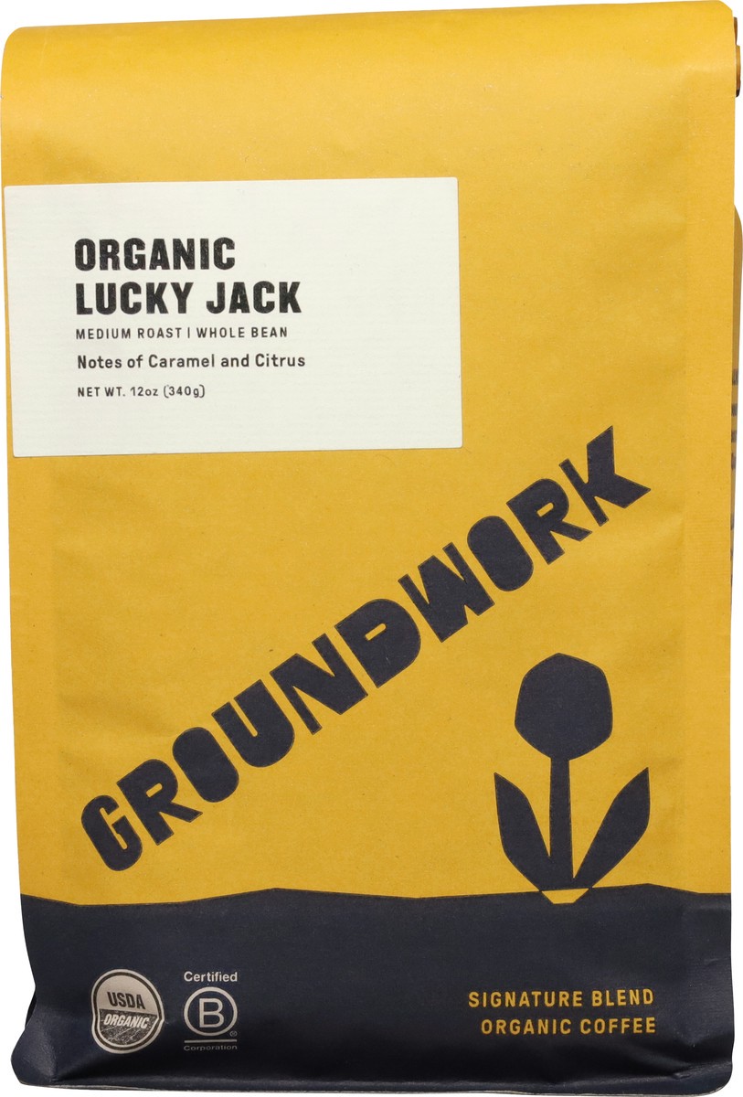 slide 3 of 9, Groundwork Medium Roast Whole Bean Organic Lucky Jack Coffee - 12 oz, 12 oz