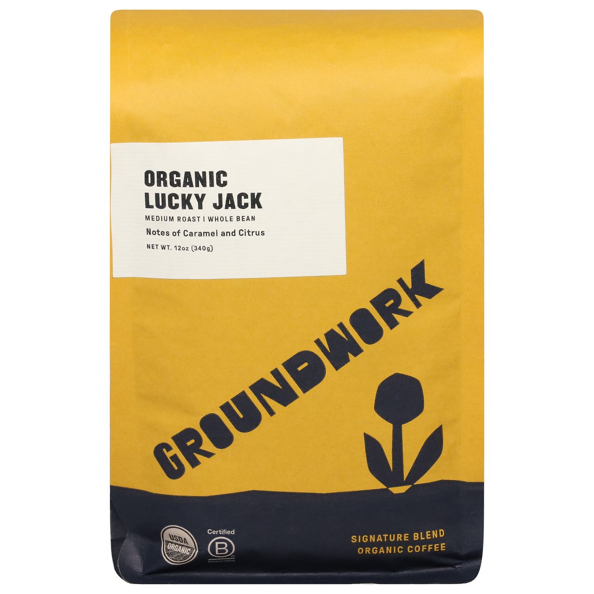 slide 1 of 9, Groundwork Medium Roast Whole Bean Organic Lucky Jack Coffee - 12 oz, 12 oz