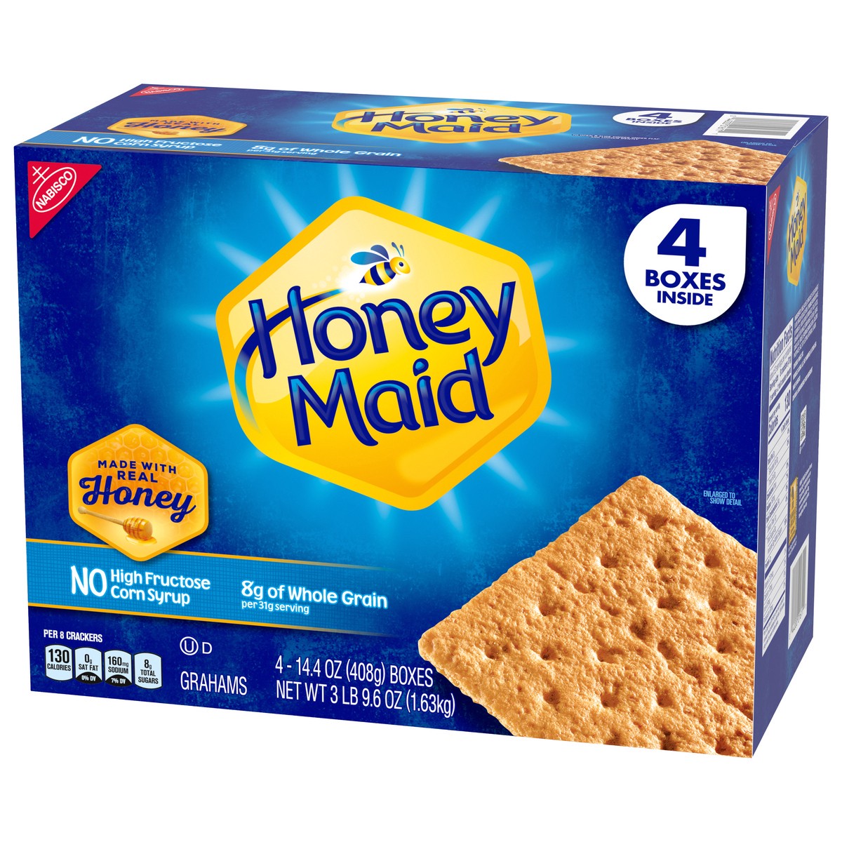 slide 3 of 9, Honey Maid Graham Crackers, 4 - 14 oz boxes, 57.6 oz