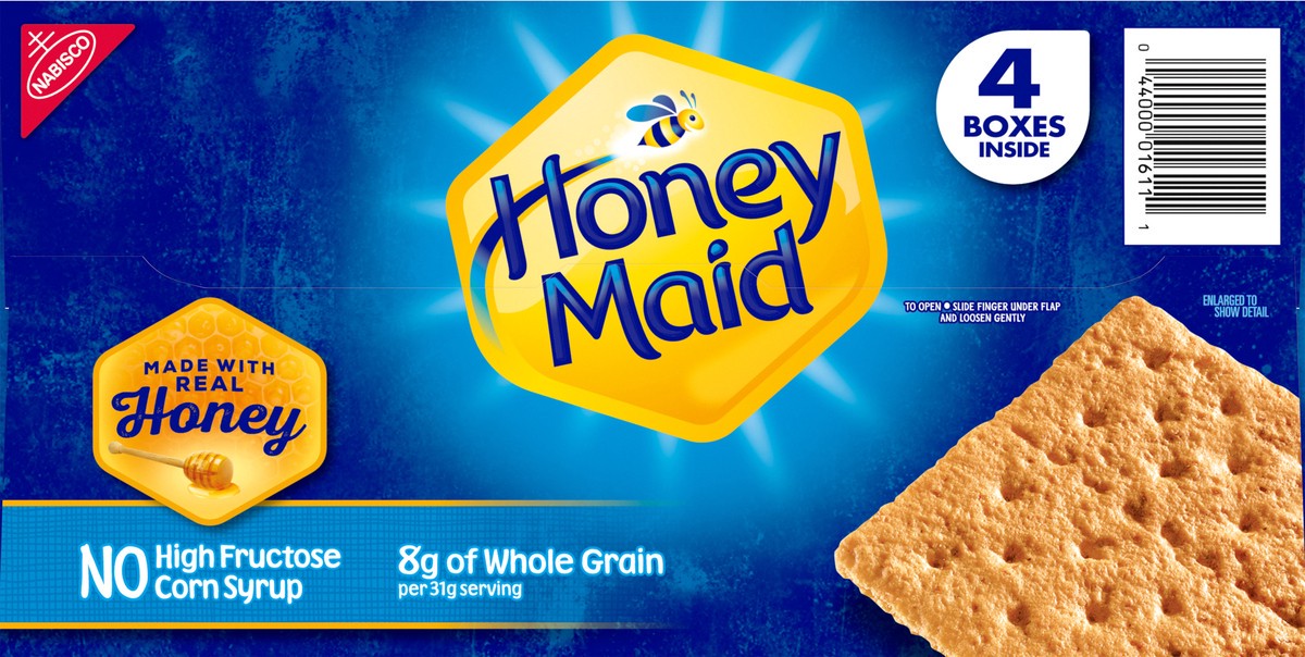 slide 9 of 9, Honey Maid Graham Crackers, 4 - 14 oz boxes, 57.6 oz