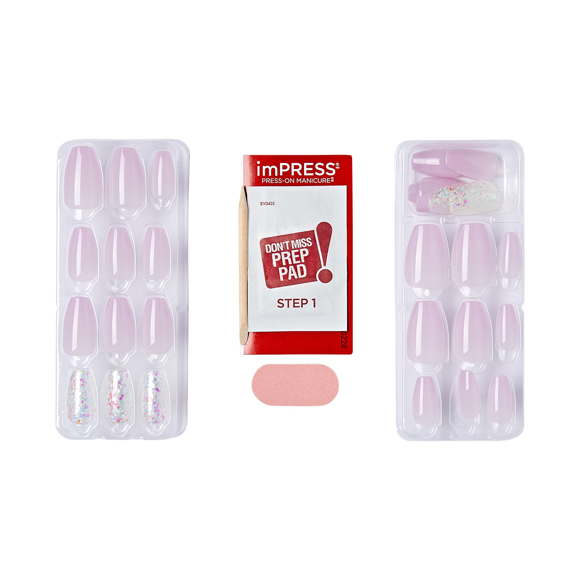 slide 2 of 5, imPRESS Spring Collection Medium Coffin Press-On Nails, Purple, 30 Pieces, 1 ct