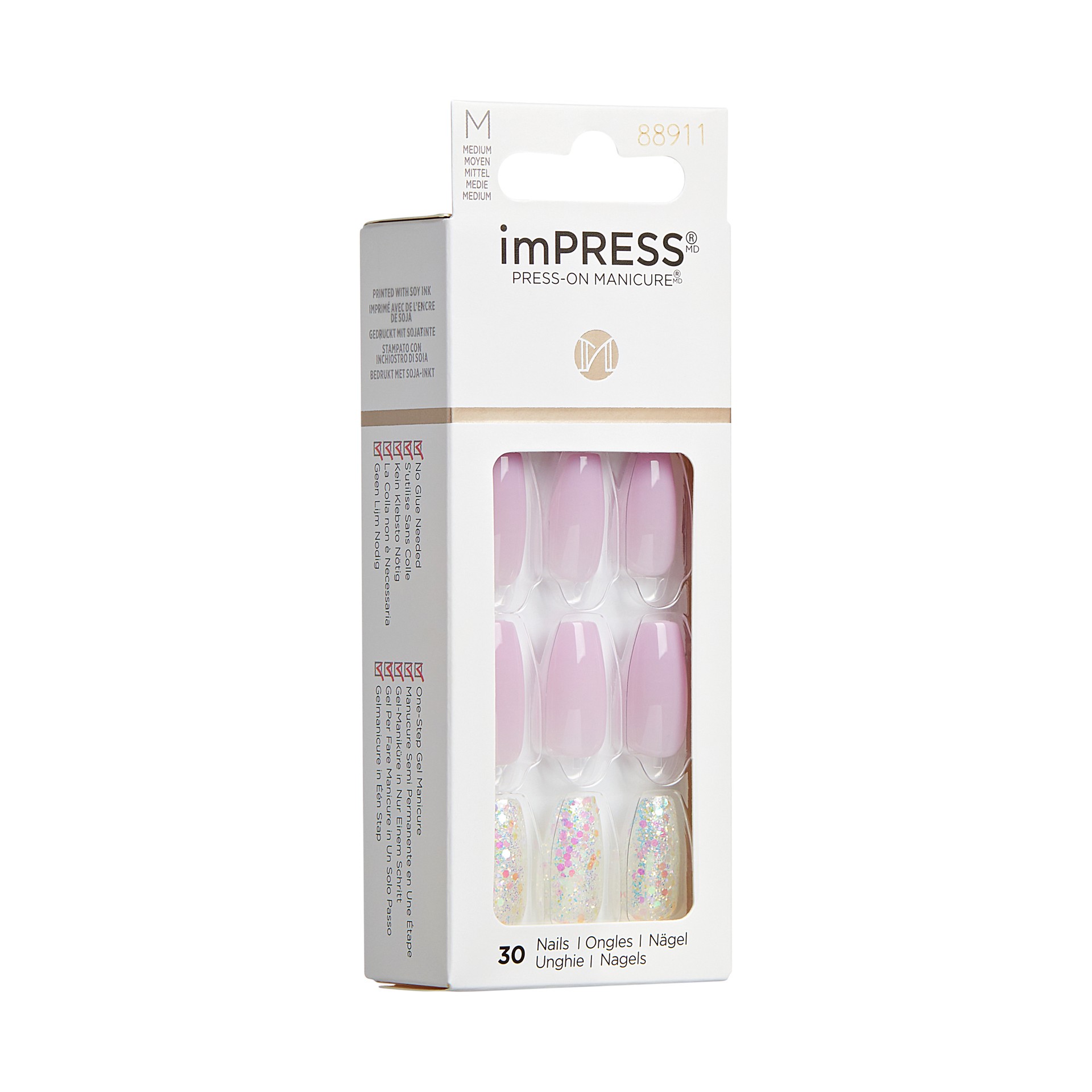 slide 4 of 5, imPRESS Spring Collection Medium Coffin Press-On Nails, Purple, 30 Pieces, 1 ct