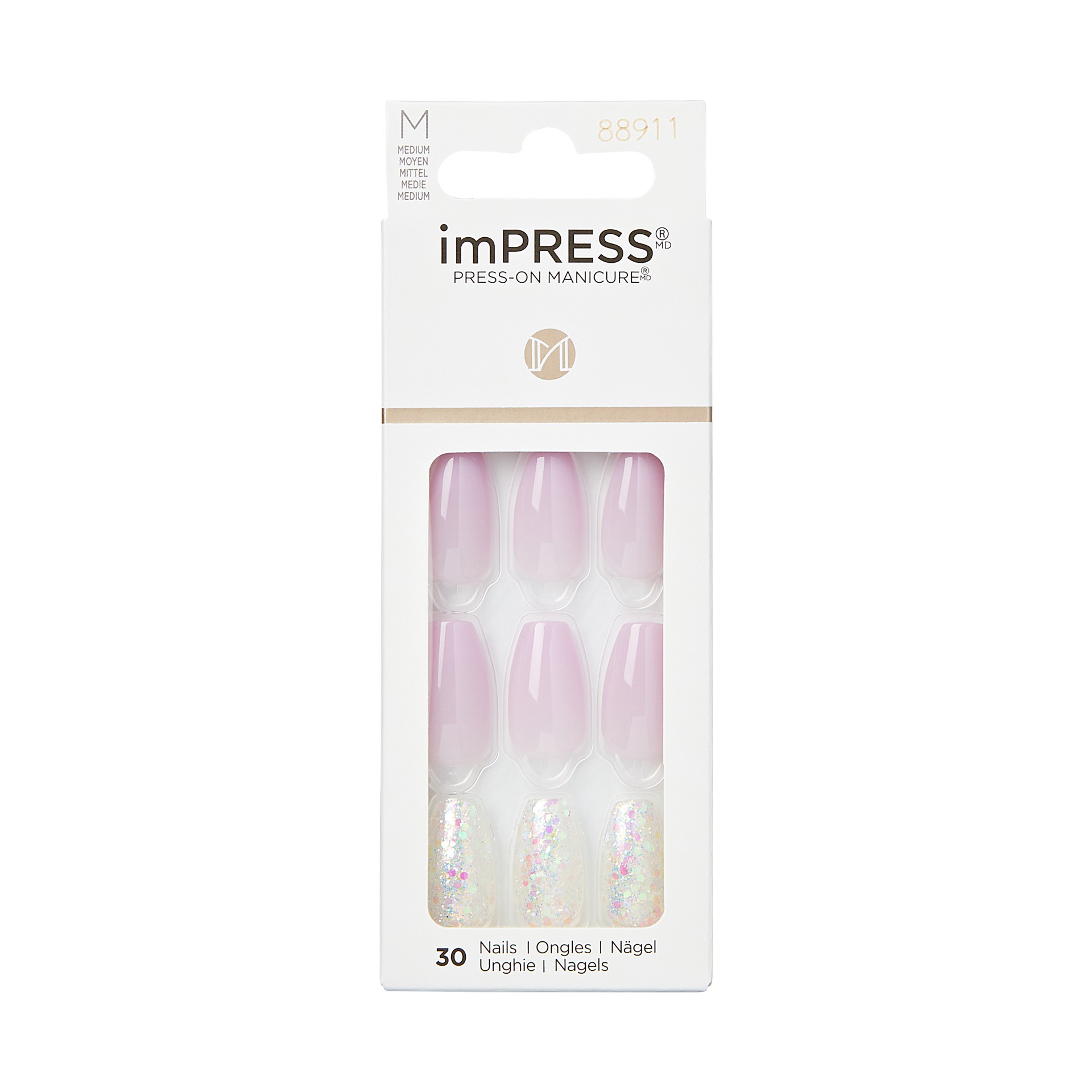 slide 1 of 5, imPRESS Spring Collection Medium Coffin Press-On Nails, Purple, 30 Pieces, 1 ct
