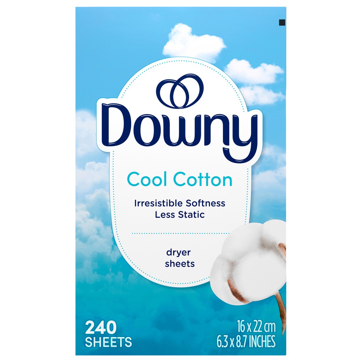 slide 1 of 2, Downy Dryer Sheets, Cool Cotton, 240 ct