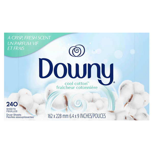 slide 1 of 29, Downy Dryer Sheets, Cool Cotton, 240 ct