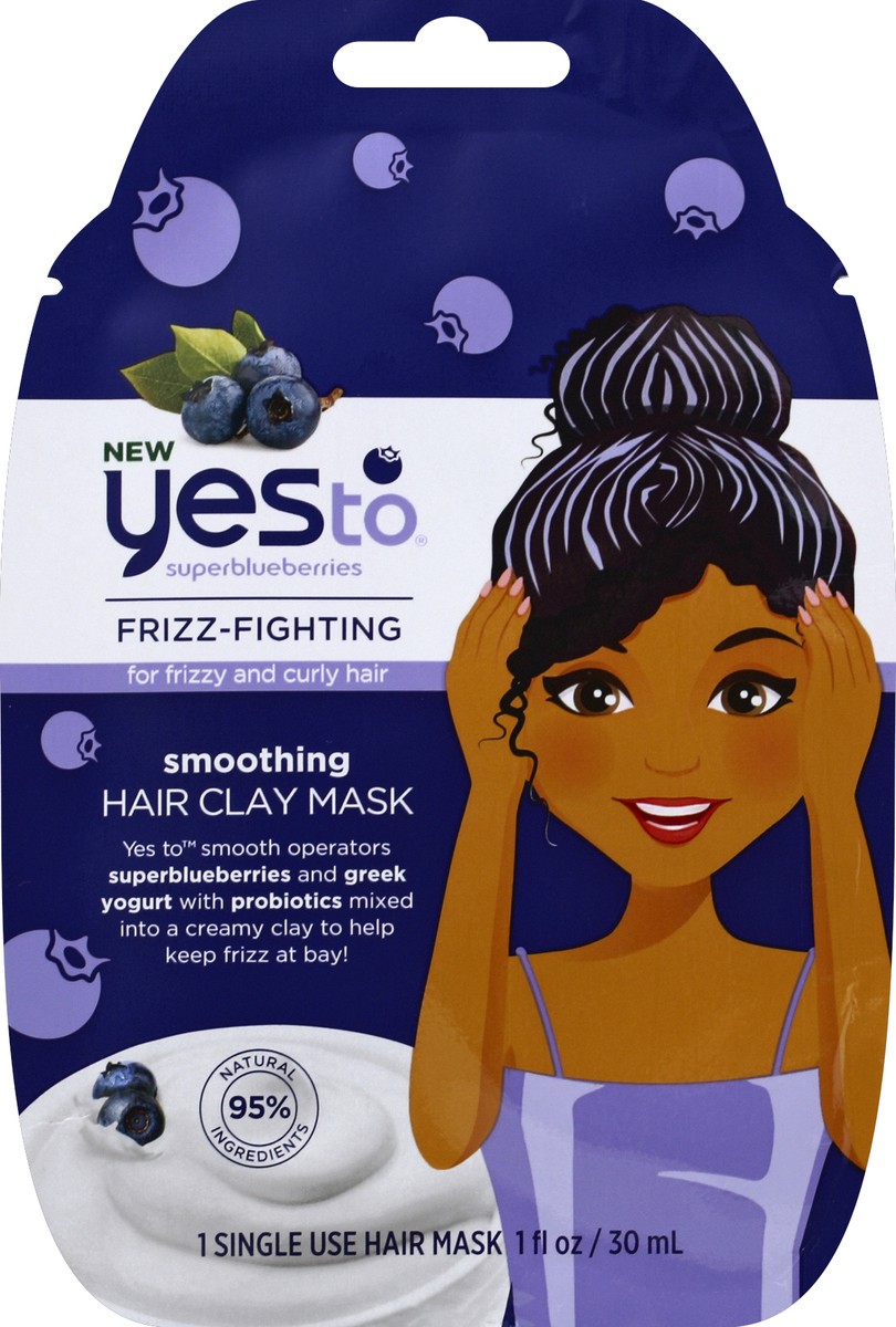 slide 5 of 6, Yes to Frizz-Fighting Smoothing Hair Clay Mask, 1 fl oz