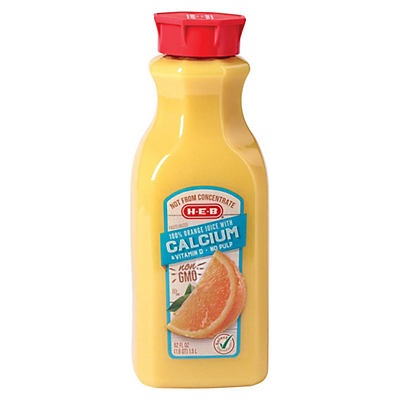 slide 1 of 1, H-E-B Select Ingredients No Pulp Orange Juice with Calcium - 52 oz, 52 oz