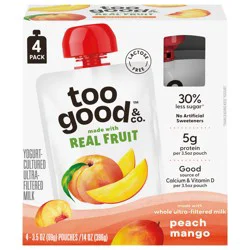 Too Good Kids Pouch 3.5Oz Peachman 4Ct