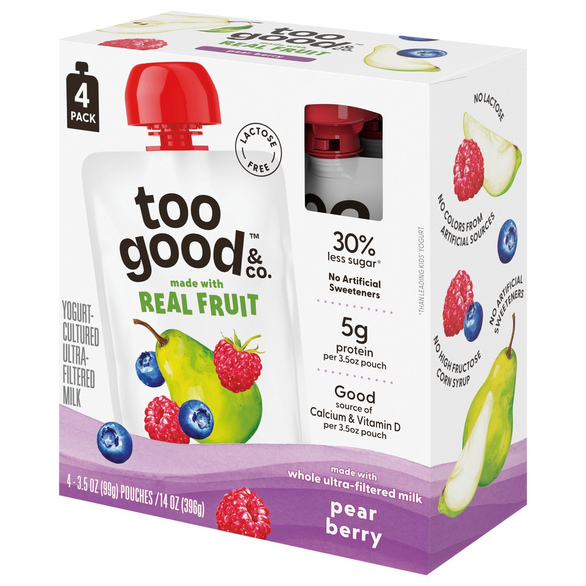 slide 10 of 14, Too Good Kids Pouch 3.5Oz Pear Berry 4C, 3.5 oz
