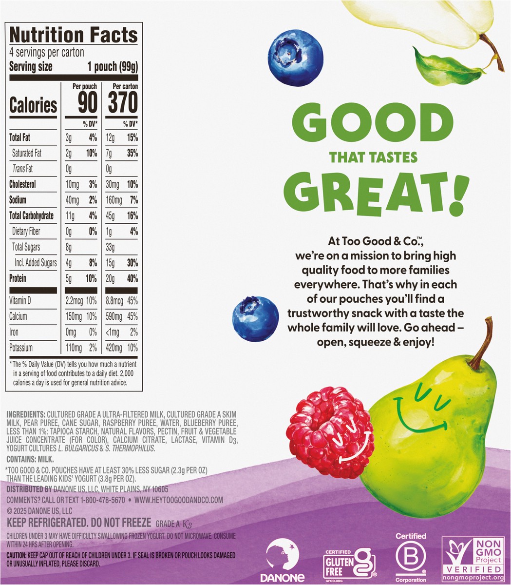 slide 6 of 14, Too Good Kids Pouch 3.5Oz Pear Berry 4C, 3.5 oz