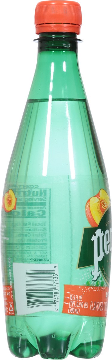 slide 4 of 13, PERRIER Peach Flavored Carbonated Mineral Water, 16 oz