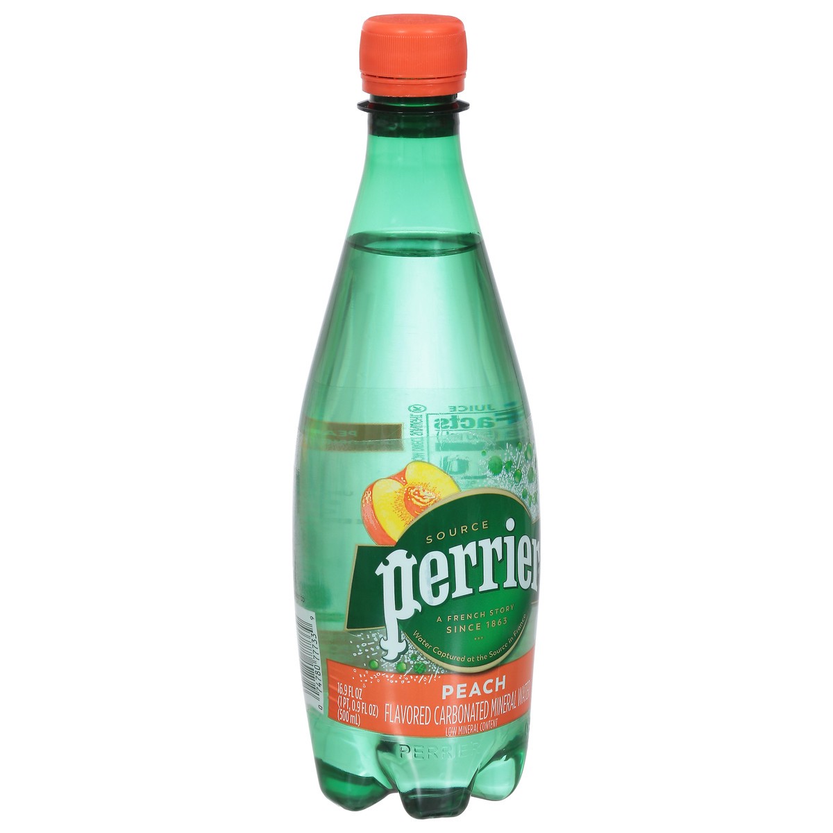 slide 6 of 13, PERRIER Peach Flavored Carbonated Mineral Water, 16 oz