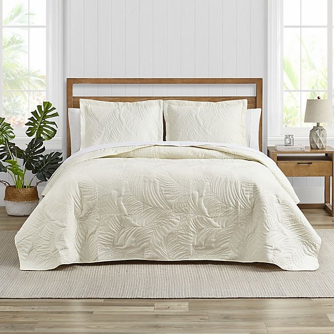 slide 1 of 6, Tommy Bahama Paradise Fronds King Reversible Quilt Set - Ivory, 3 ct