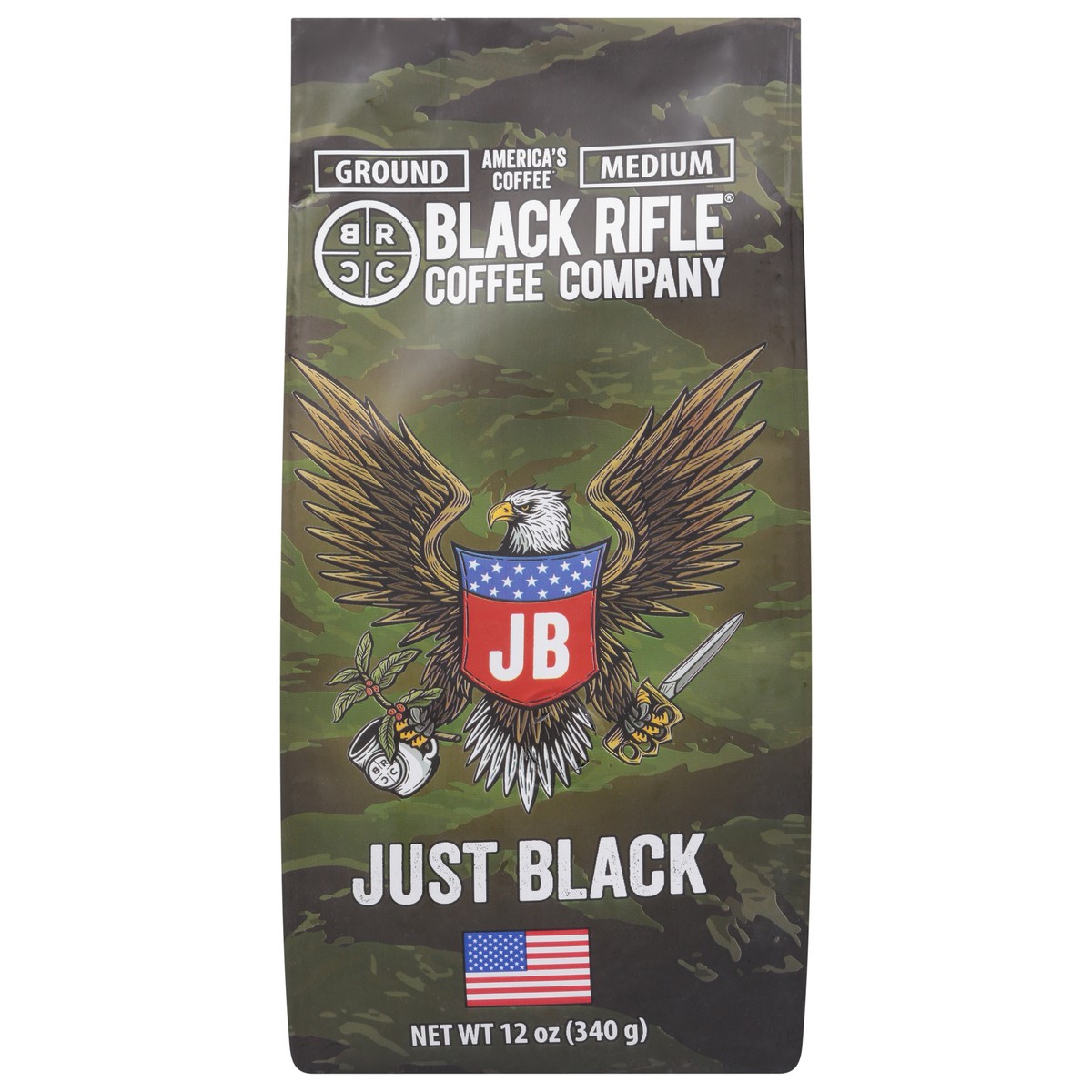 slide 6 of 12, Black Rifle Ground Medium Just Black Coffee 12 oz, 12 oz