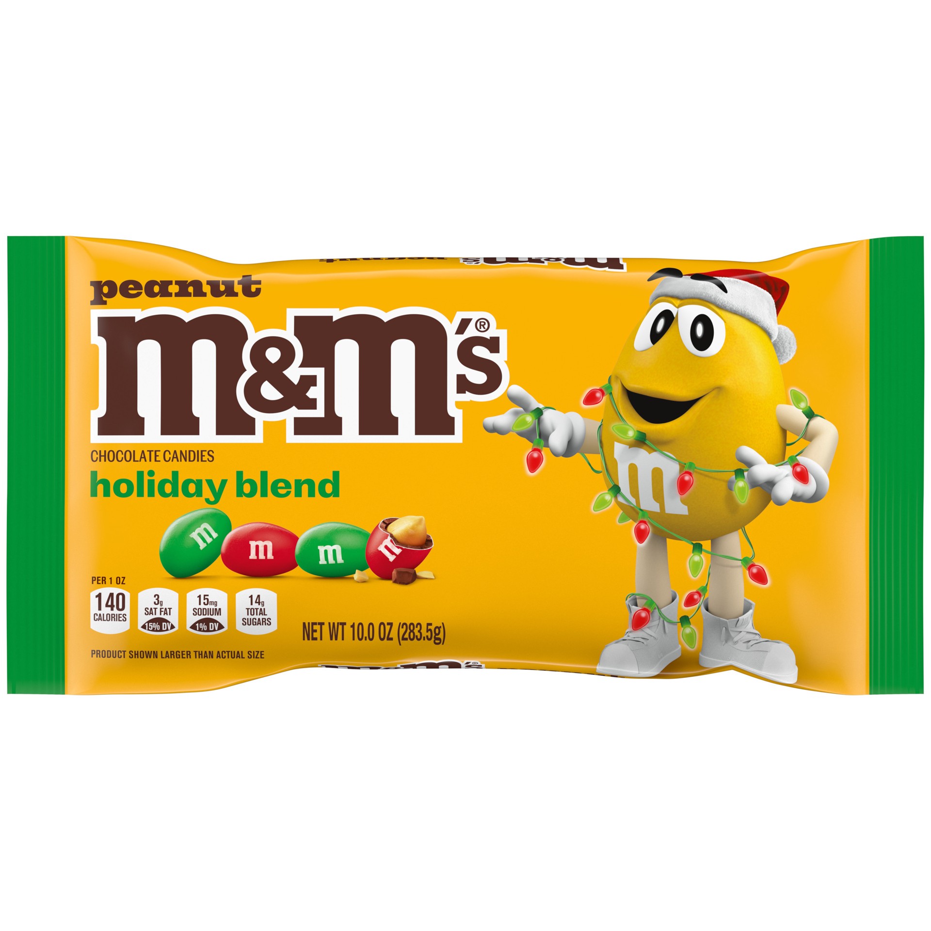 slide 1 of 12, M&M's Peanut Milk Chocolate Christmas Candy, 10 oz Bag, 10 oz