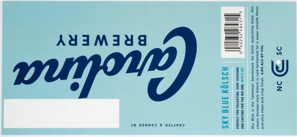 slide 7 of 9, Carolina Brewery Beer, Sky Blue Kolsch, 12 Pack, 12 ct