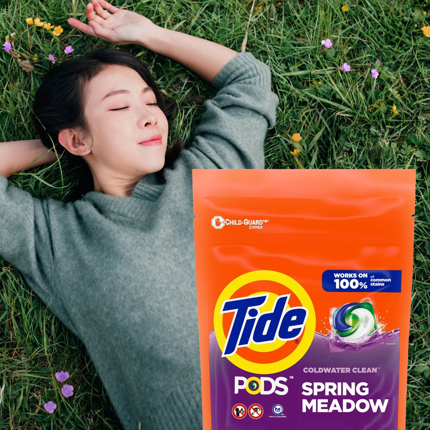 slide 117 of 117, Tide PODS Liquid Laundry Detergent Pacs, Spring Meadow Scent, 20 count, 20 ct